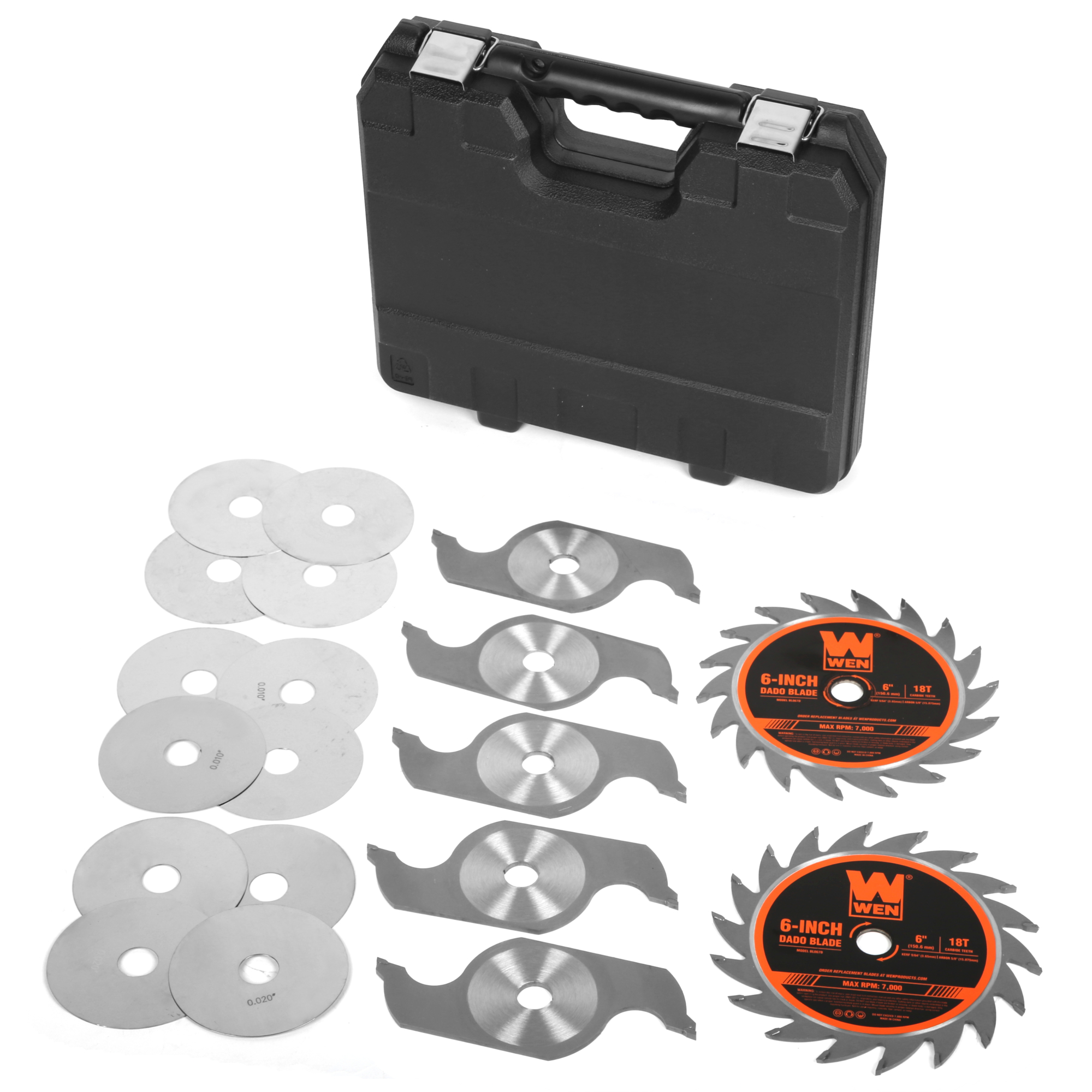 WEN, 6in. 18-Tooth Carbide-Tipped Stacked Dado Blade Set, Blade Diameter 6 in, Included (qty.) 1, Model# BL067D